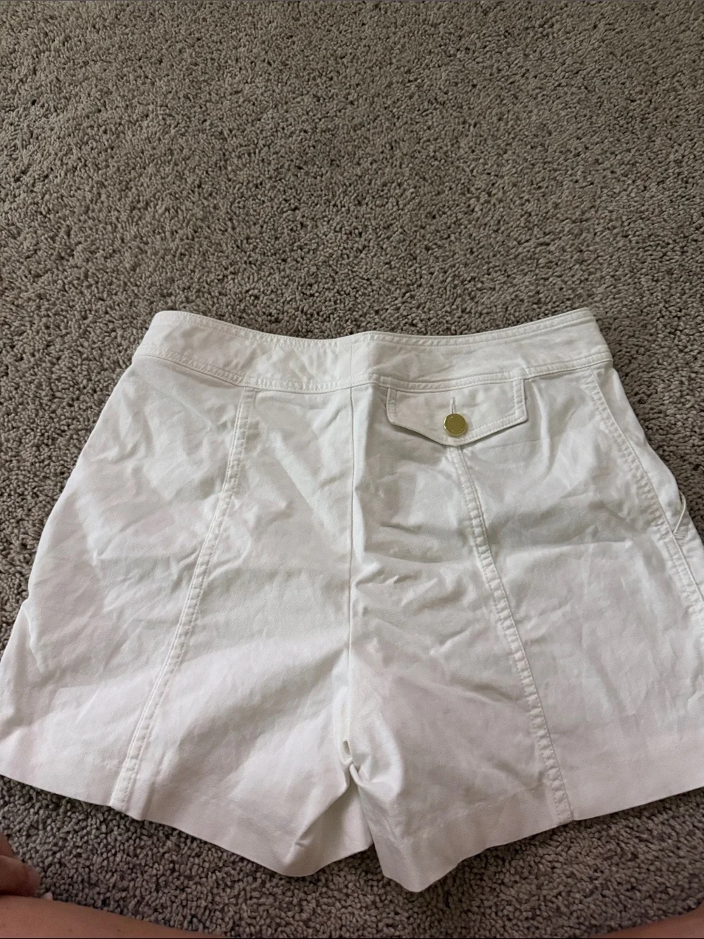 Lilly Pulitzer White Sailor-Style High-Waist Shorts with Gold Buttons